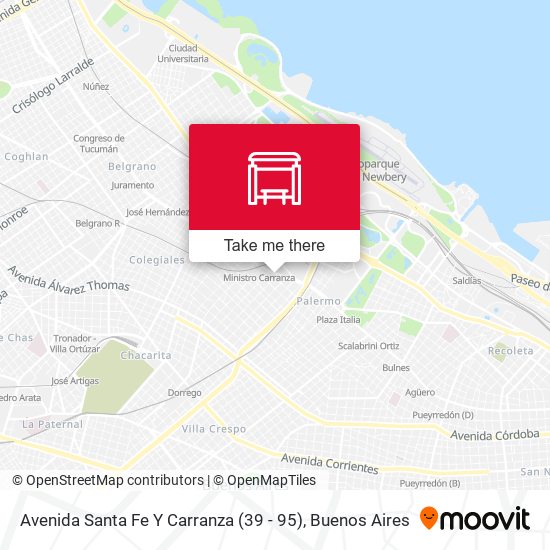 Avenida Santa Fe Y Carranza (39 - 95) map