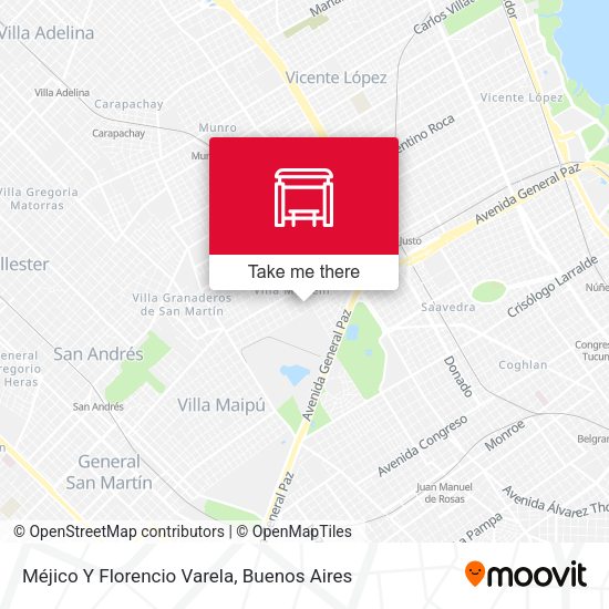 Méjico Y Florencio Varela map