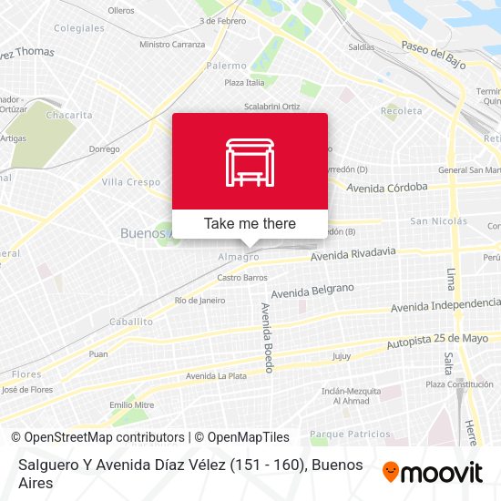 Mapa de Salguero Y Avenida Díaz Vélez (151 - 160)