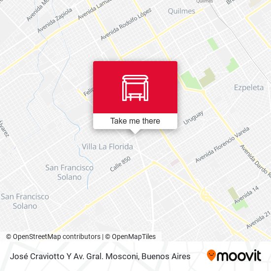 José Craviotto Y Av. Gral. Mosconi map