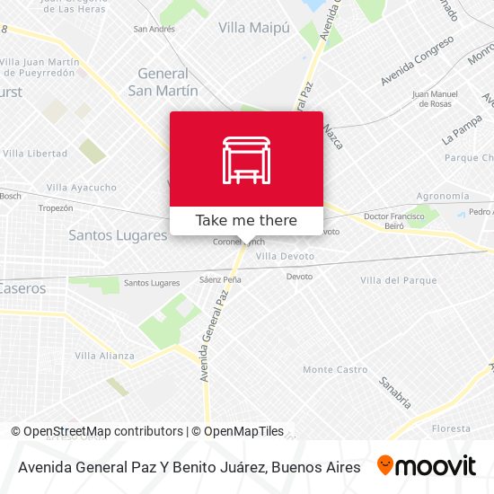 Mapa de Avenida General Paz Y Benito Juárez