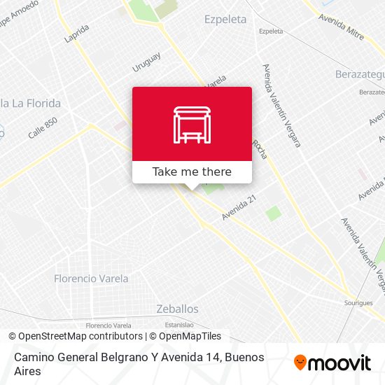 Camino General Belgrano Y Avenida 14 map