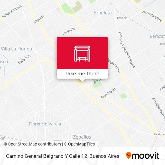 Mapa de Camino General Belgrano Y Calle 12