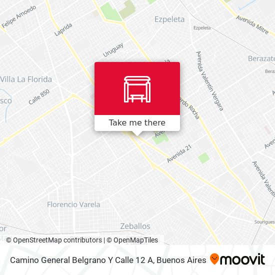 Camino General Belgrano Y Calle 12 A map
