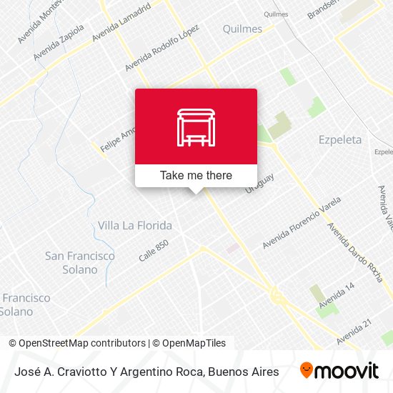 José A. Craviotto Y Argentino Roca map