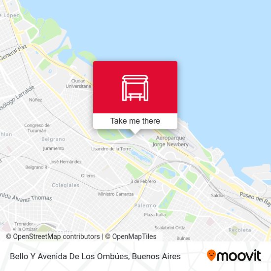 Bello Y Avenida De Los Ombúes map