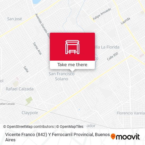 Vicente Franco (842) Y Ferrocarril Provincial map