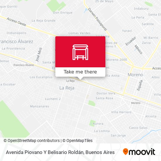 Avenida Piovano Y Belisario Roldán map