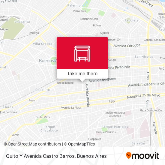 Mapa de Quito Y Avenida Castro Barros