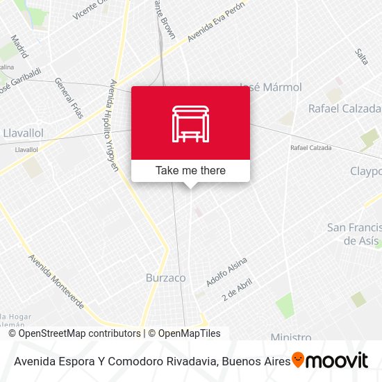 Avenida Espora Y Comodoro Rivadavia map