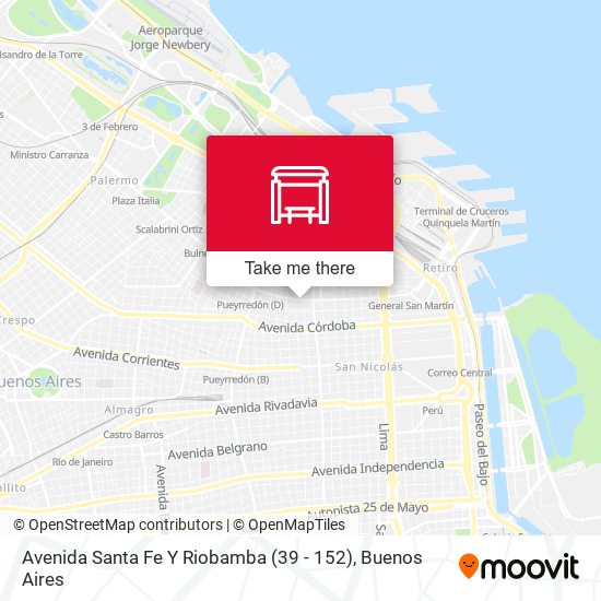 Avenida Santa Fe Y Riobamba (39 - 152) map