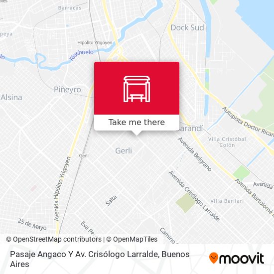 Mapa de Pasaje Angaco Y Av. Crisólogo Larralde
