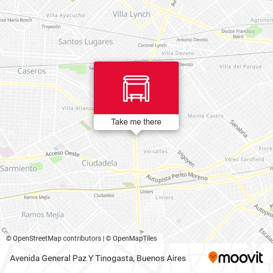 Avenida General Paz Y Tinogasta map