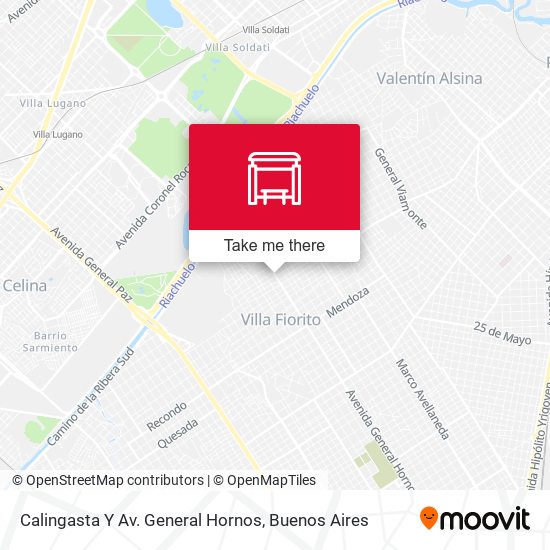 Mapa de Calingasta Y Av. General Hornos