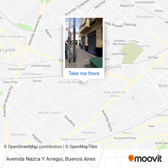 Mapa de Avenida Nazca Y Arregui