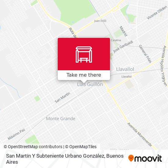 San Martín Y Subteniente Urbano González map