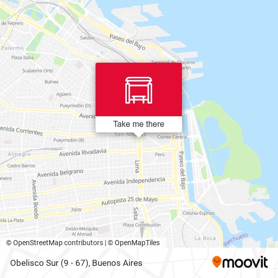 Obelisco Sur (9 - 67) map