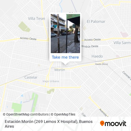 Mapa de Estación Morón (269 Lemos X Hospital)