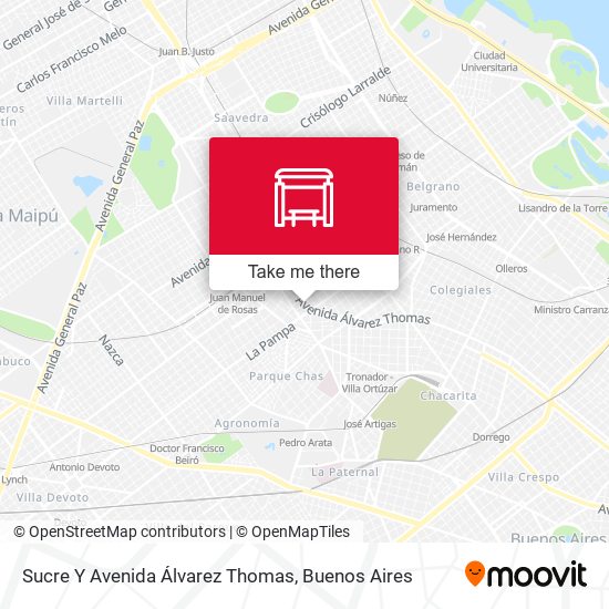 Mapa de Sucre Y Avenida Álvarez Thomas