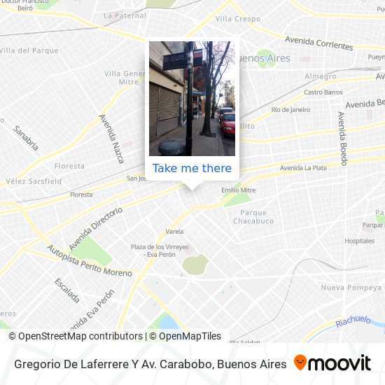 Gregorio De Laferrere Y Av. Carabobo map