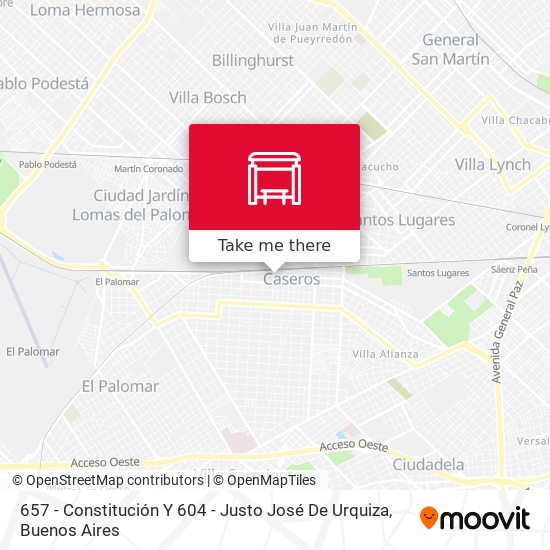657 - Constitución Y 604 - Justo José De Urquiza map