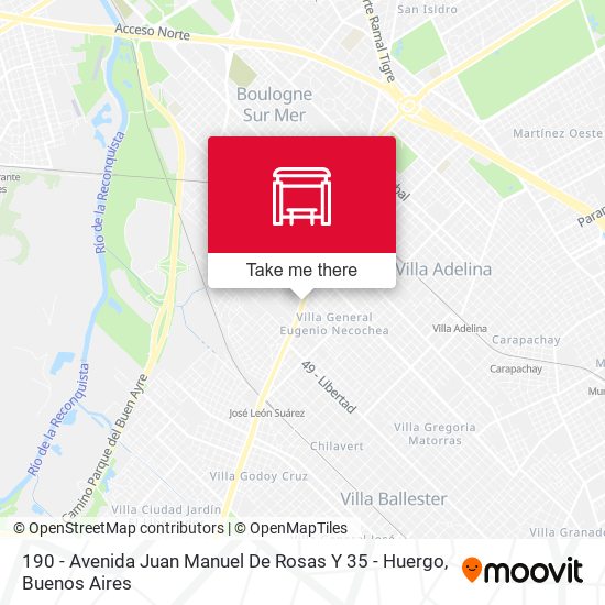 190 - Avenida Juan Manuel De Rosas Y 35 - Huergo map
