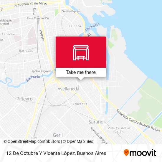 12 De Octubre Y Vicente López map