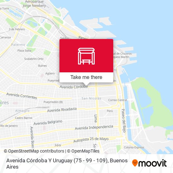 Mapa de Avenida Córdoba Y Uruguay (75 - 99 - 109)
