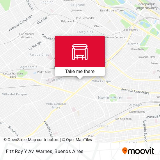 Fitz Roy Y Av. Warnes map