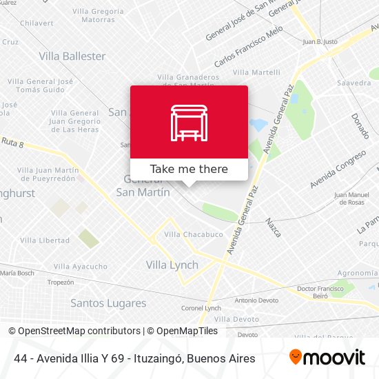 Mapa de 44 - Avenida Illia Y 69 - Ituzaingó