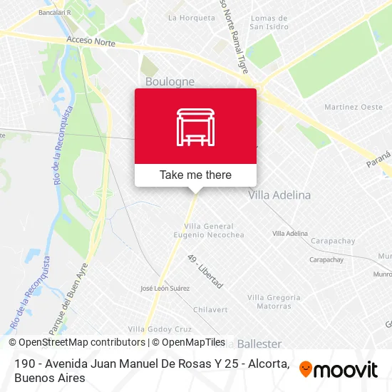 190 - Avenida Juan Manuel De Rosas Y 25 - Alcorta map