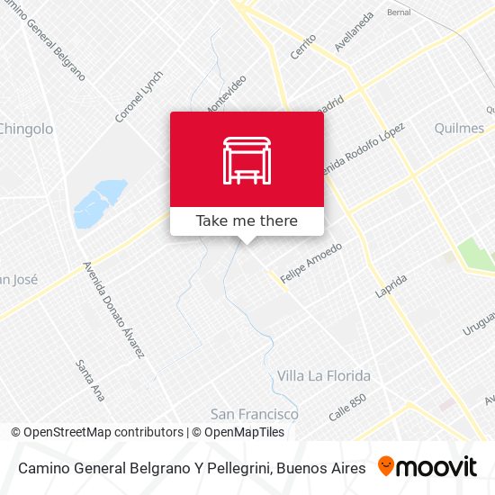 Camino General Belgrano Y Pellegrini map