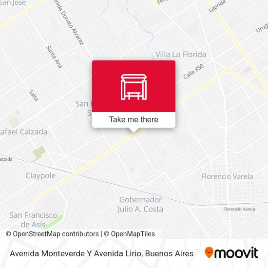 Mapa de Avenida Monteverde Y Avenida Lirio