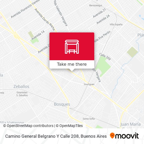 Mapa de Camino General Belgrano Y Calle 208