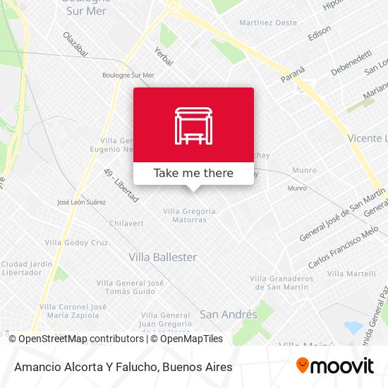 Amancio Alcorta Y Falucho map