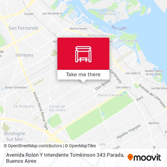 Mapa de Avenida Rolón Y Intendente Tomkinson 343 Parada