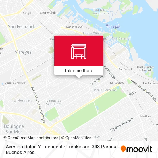 Mapa de Avenida Rolón Y Intendente Tomkinson 343 Parada
