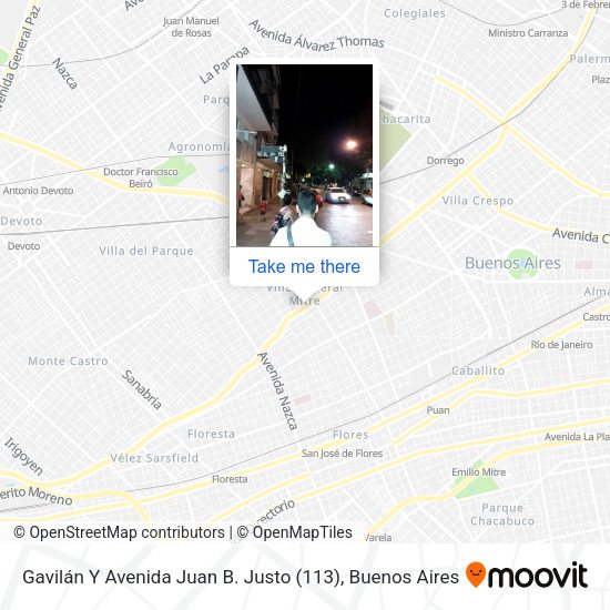 Gavilán Y Avenida Juan B. Justo (113) map