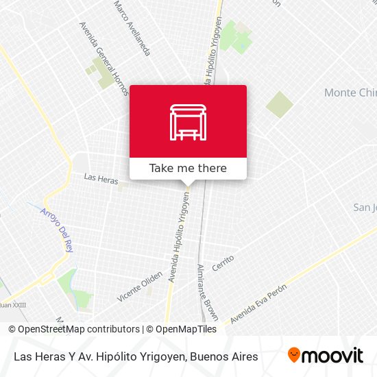 Las Heras Y Av. Hipólito Yrigoyen map