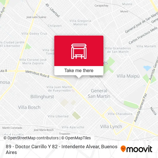 89 - Doctor Carrillo Y 82 - Intendente Alvear map