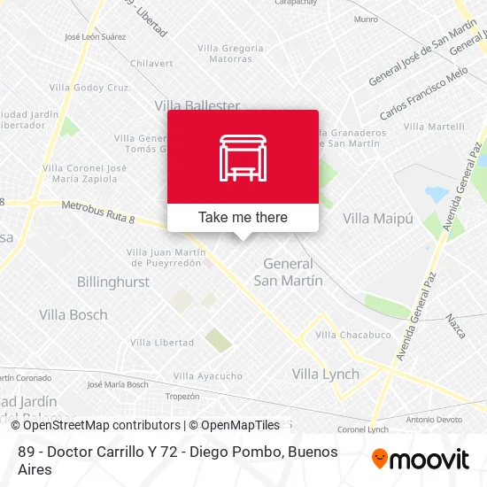 89 - Doctor Carrillo Y 72 - Diego Pombo map