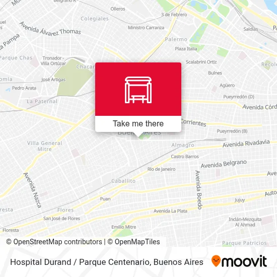 Hospital Durand / Parque Centenario map