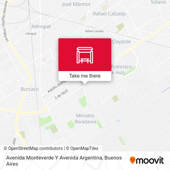 Mapa de Avenida Monteverde Y Avenida Argentina
