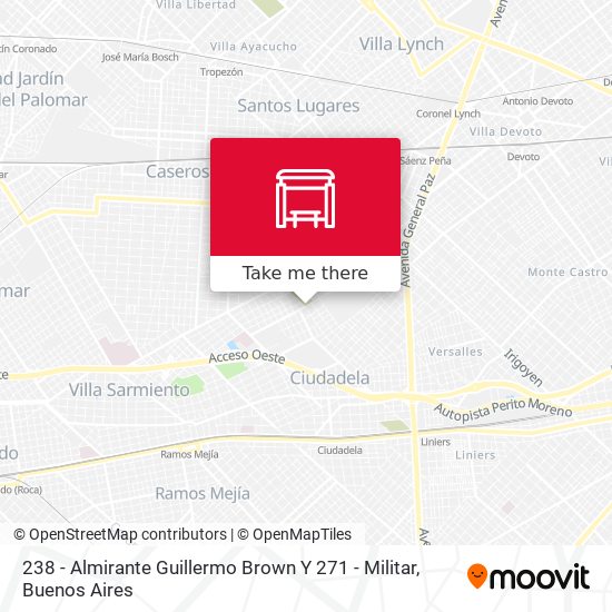 Mapa de 238 - Almirante Guillermo Brown Y 271 -  Militar