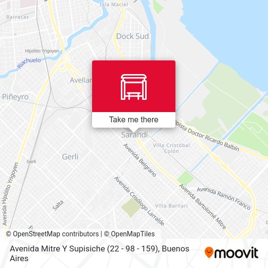 Mapa de Avenida Mitre Y Supisiche (22 - 98 - 159)