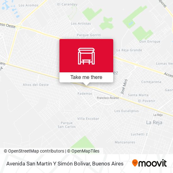 Avenida San Martín Y Simón Bolivar map