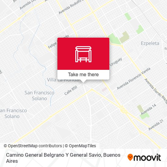 Mapa de Camino General Belgrano Y General Savio
