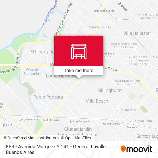 853 - Avenida Marquez Y 141 - General Lavalle map