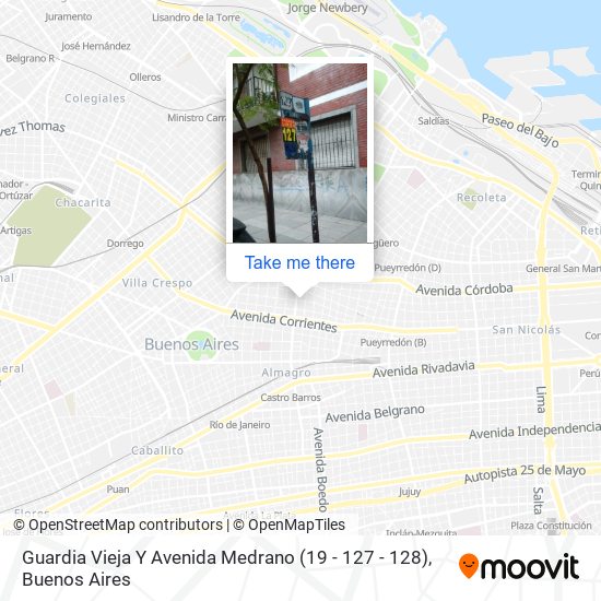 Mapa de Guardia Vieja Y Avenida Medrano (19 - 127 - 128)