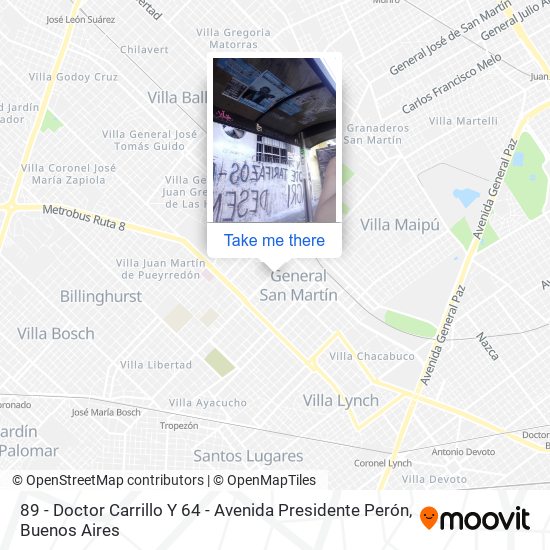Mapa de 89 - Doctor Carrillo Y 64 - Avenida Presidente Perón